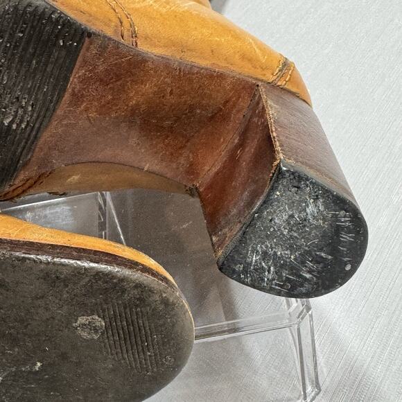 Chandler’s Campus Boots Knee High Tan Leather Vtg 70s 80’s Riding Sz 6.5 Camel - Picture 12 of 16